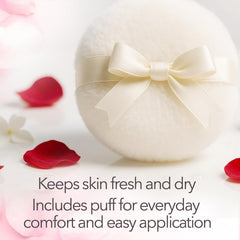 Maja silky texture talcum powder after a shower for a smooth finish.