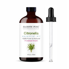 Majestic Pure citronella oil bottle in amber glass preserves purity and fragrance