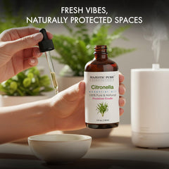 Majestic Pure citronella oil bottle with dropper for diffusers and candles