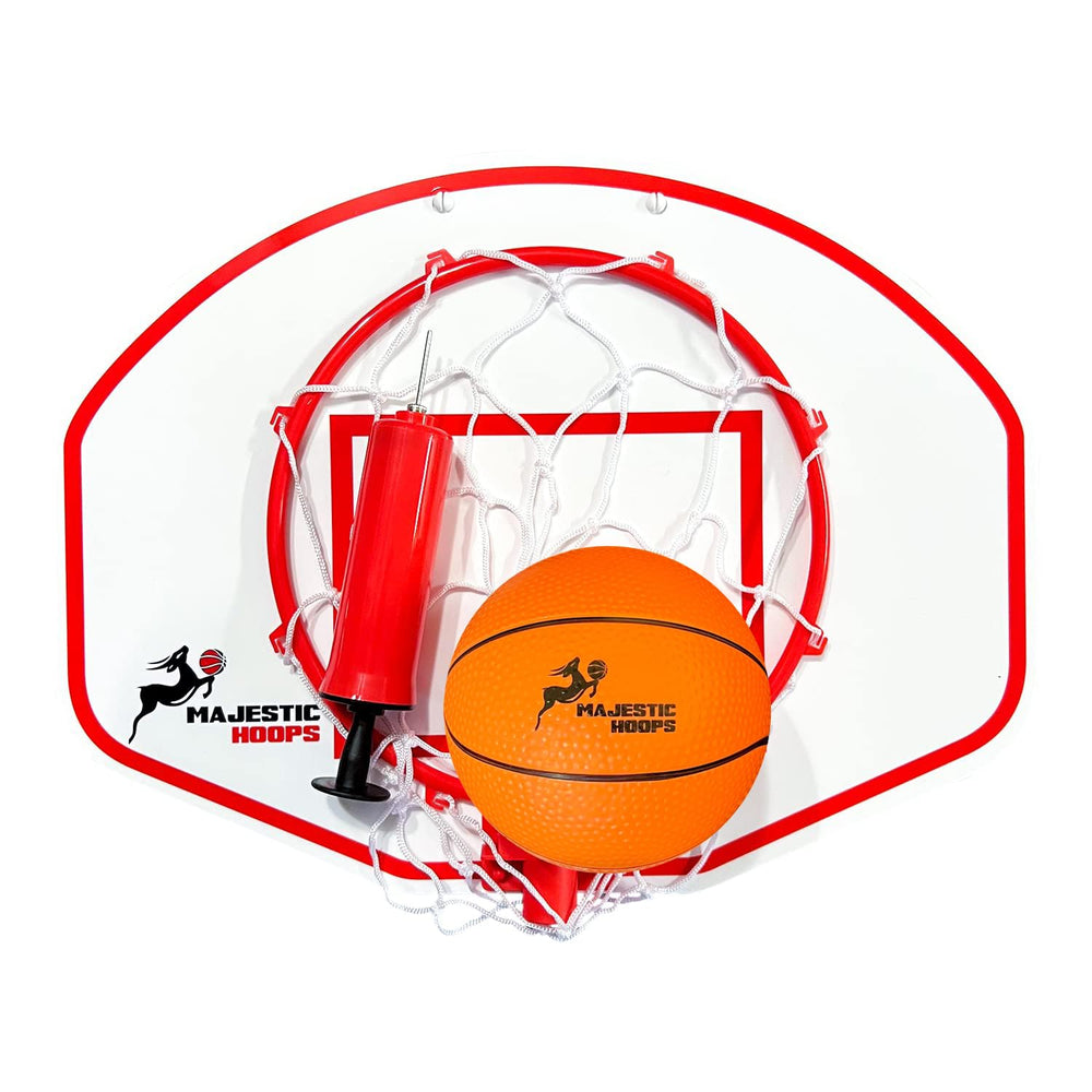 Packaging includes hoop, ball, and pump from Majestic Hoops