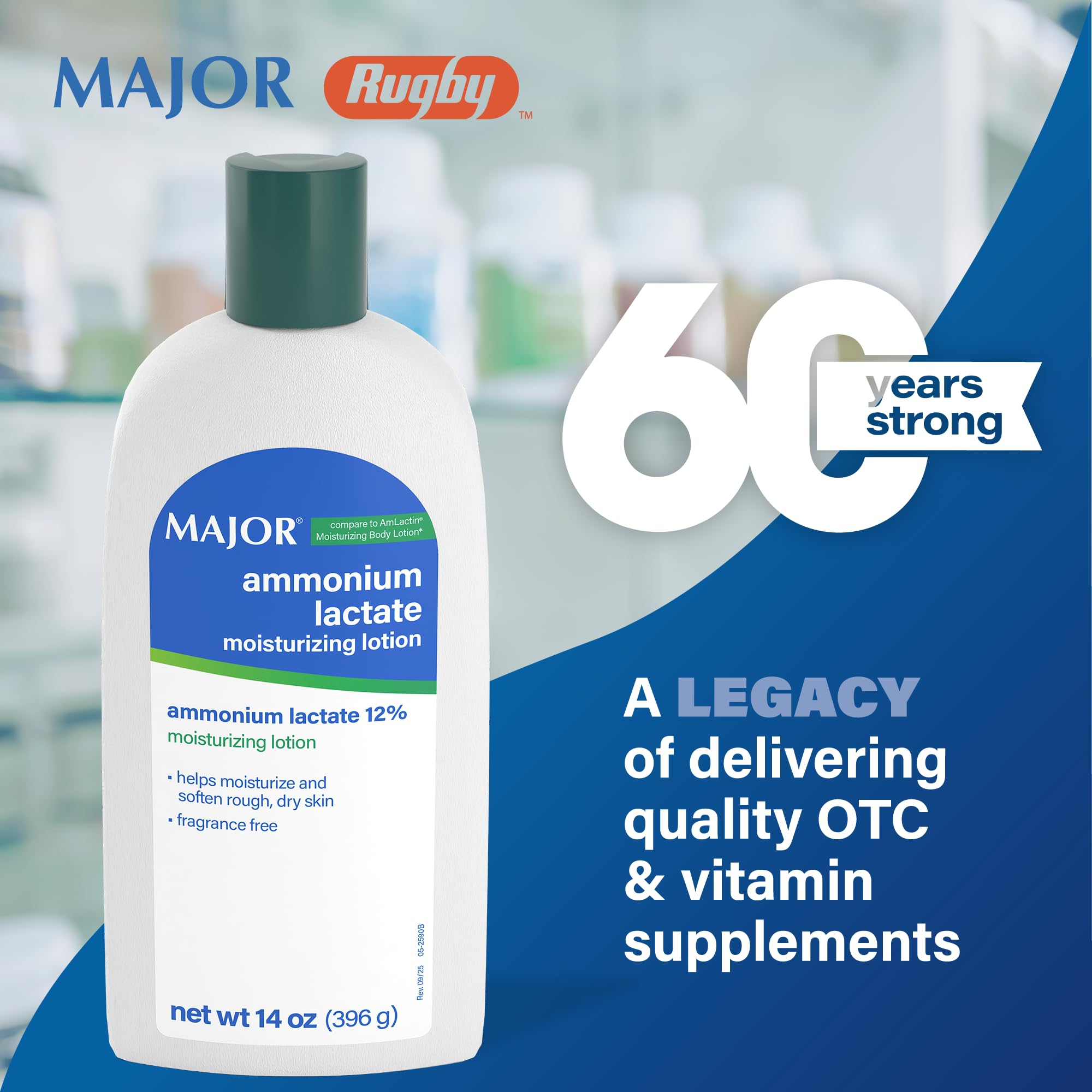 Major Ammonium Lactate 12% lotion on dry skin provides hydration and softness