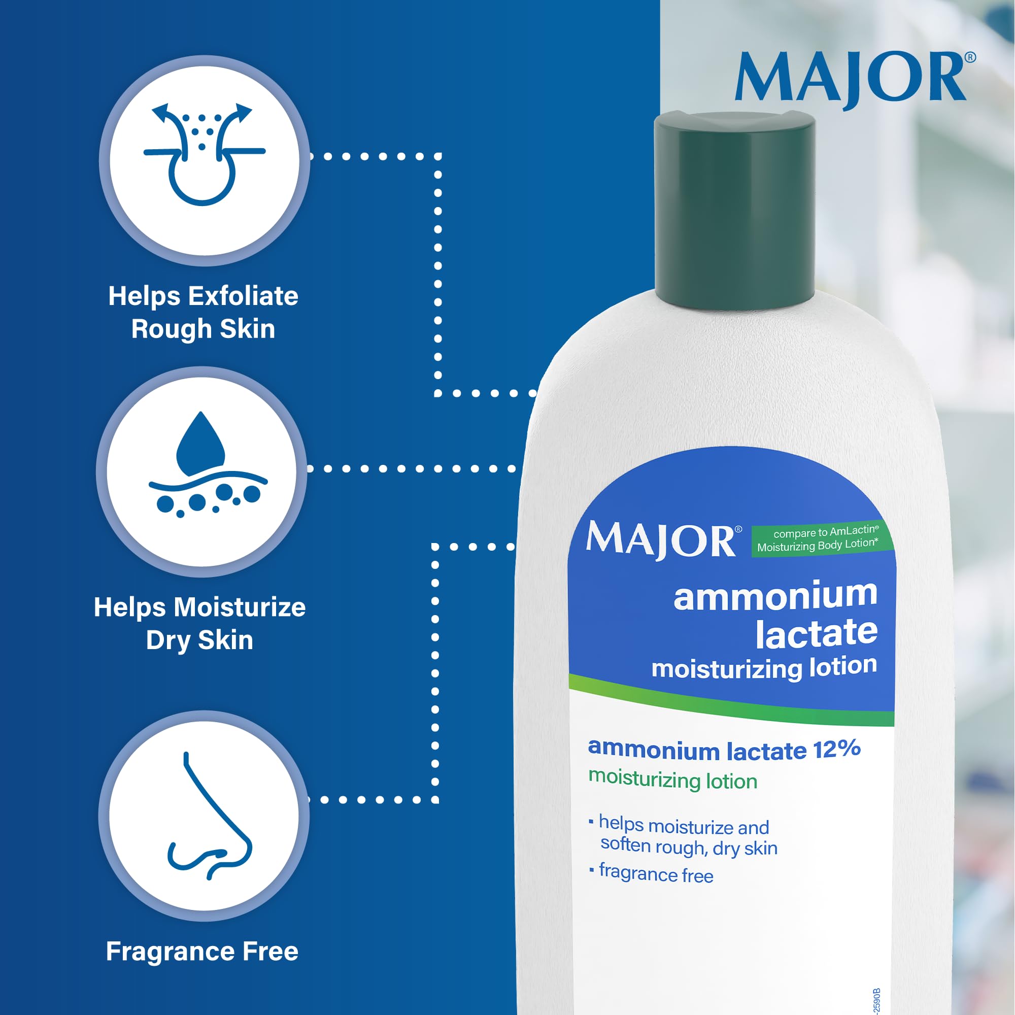 Major Ammonium Lactate 12% lotion texture close-up for smooth application