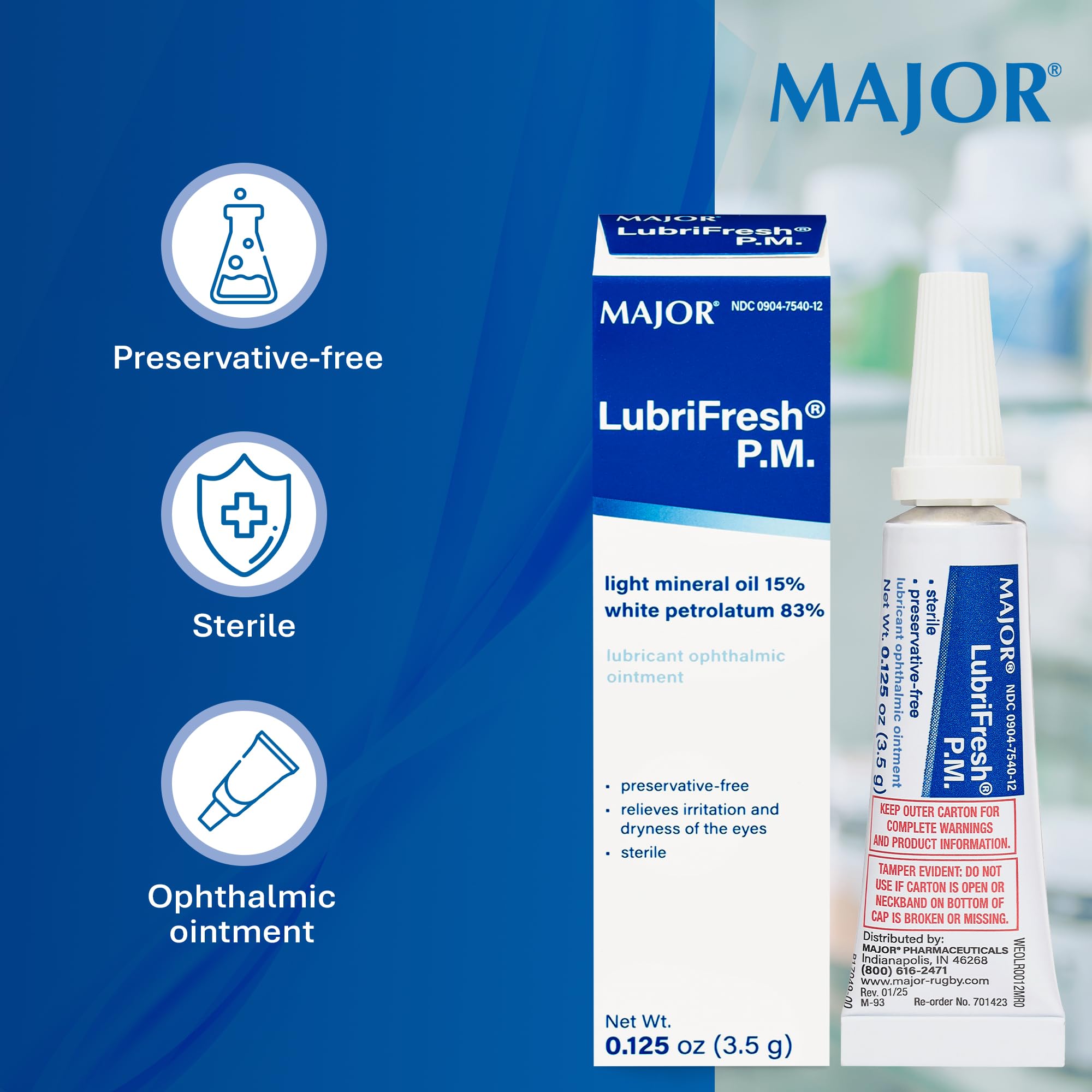 Major Lubrifresh P.M. closeup shows rich, lubricating texture for soothing relief.