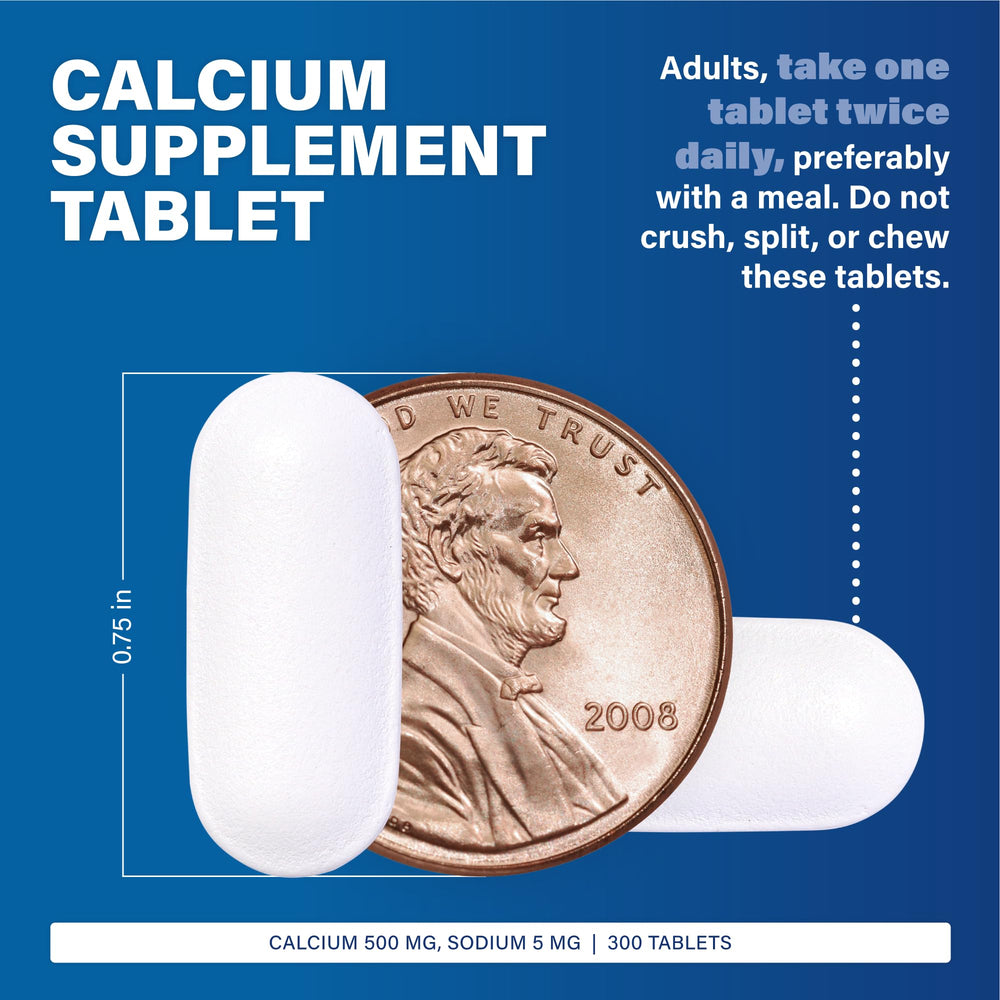 Major Oyster Shell Calcium 500mg bottle highlights easy, twice-daily supplementation.