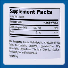 Major Oyster Shell Calcium 500mg tablet with meal supports absorption.