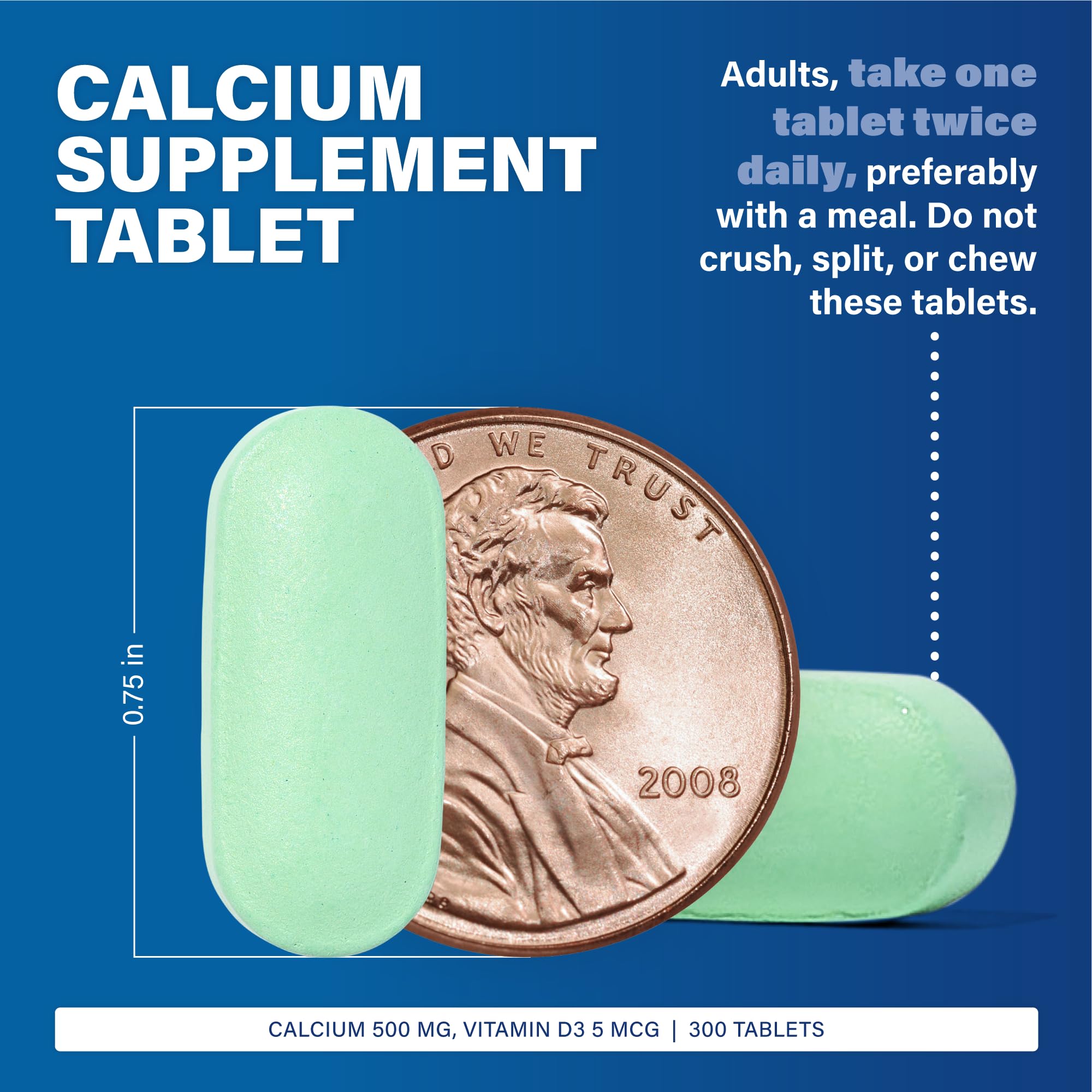 MAJOR Oyster Shell Calcium tablet close-up highlighting compact daily dose