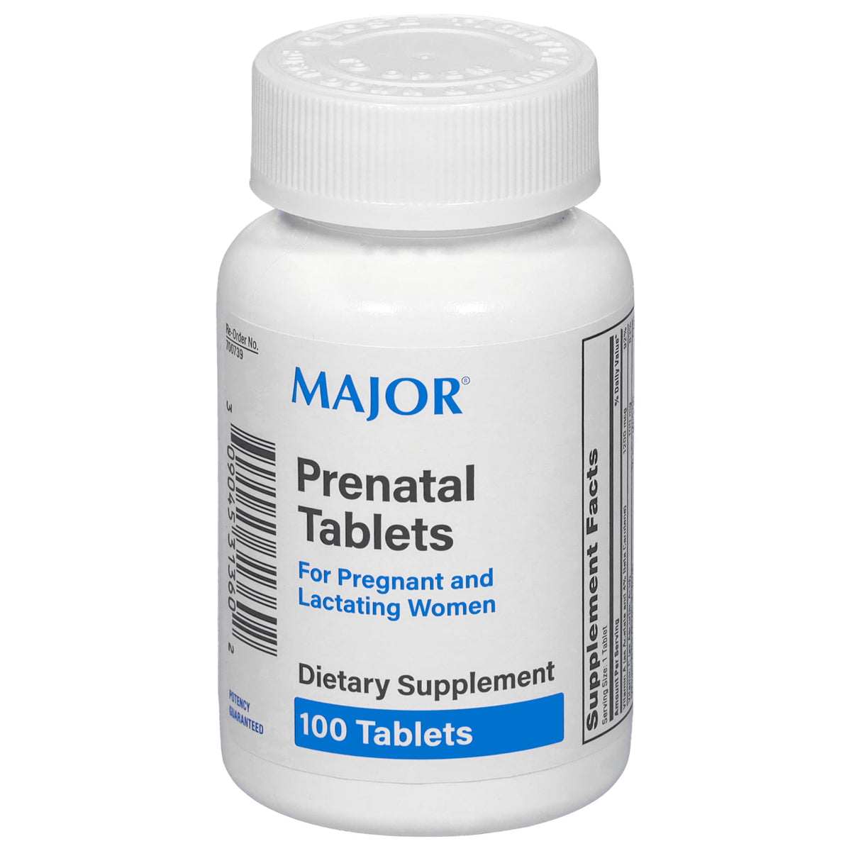 MAJOR prenatal tablets bottle front view for easy daily pregnancy support.