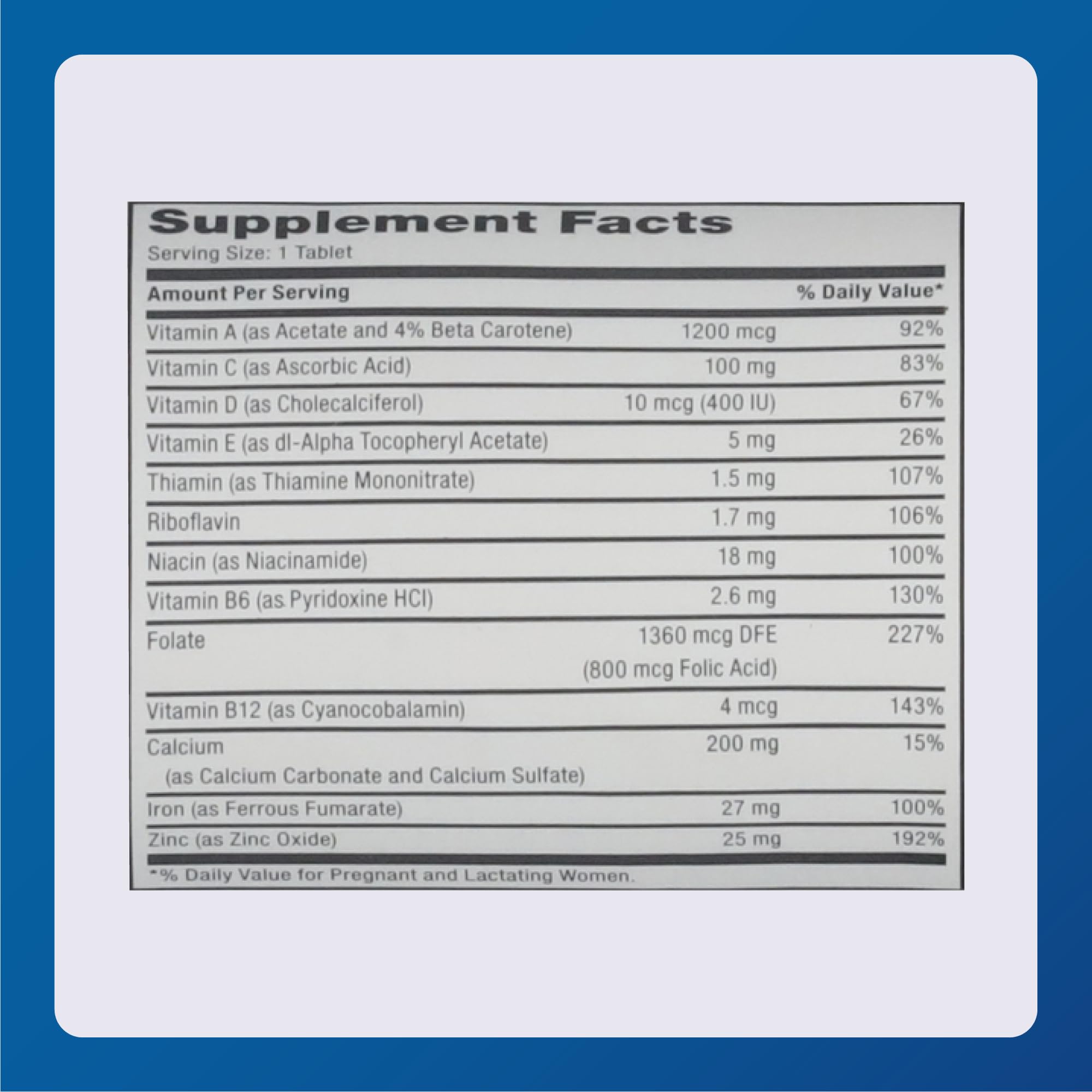 MAJOR prenatal tablets packaging box conveys trusted prenatal supplementation.