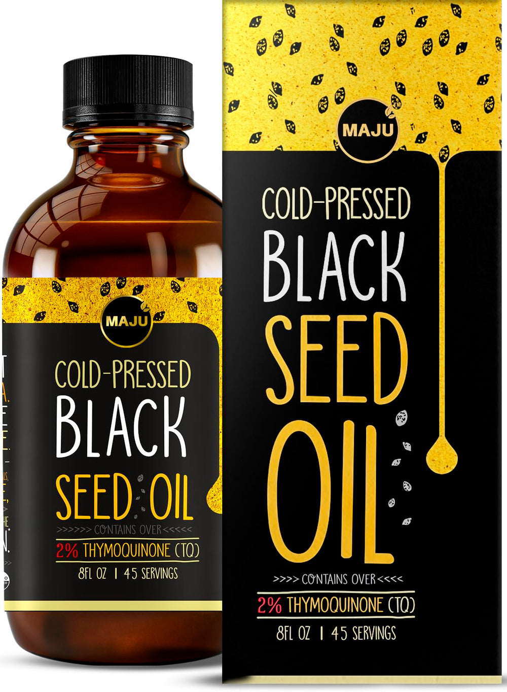 MAJU Black Seed Oil bottle on display for easy daily use.