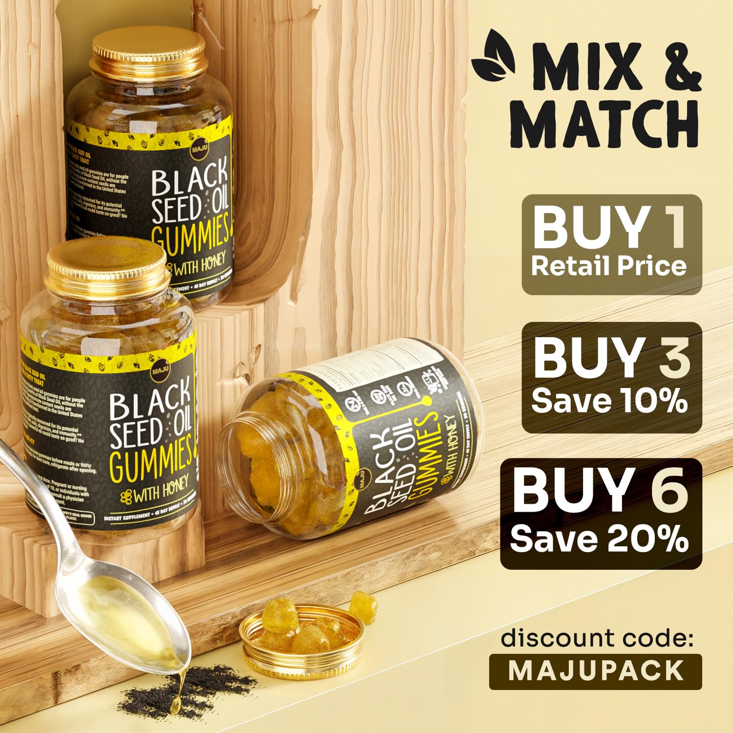 MAJU packaging and bottle on display conveys convenience and quality.