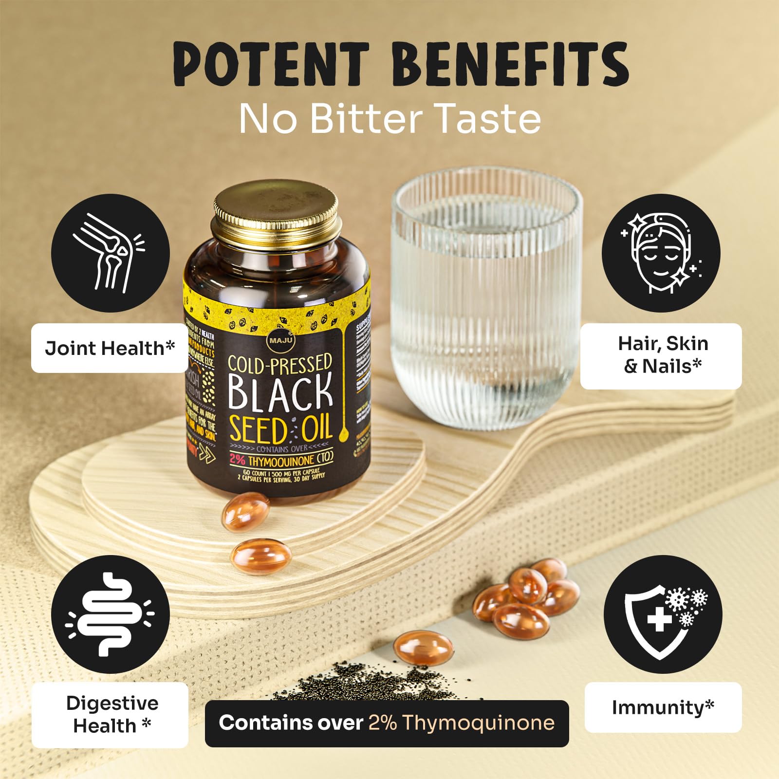 Maju Superfoods capsules in hand for daily use