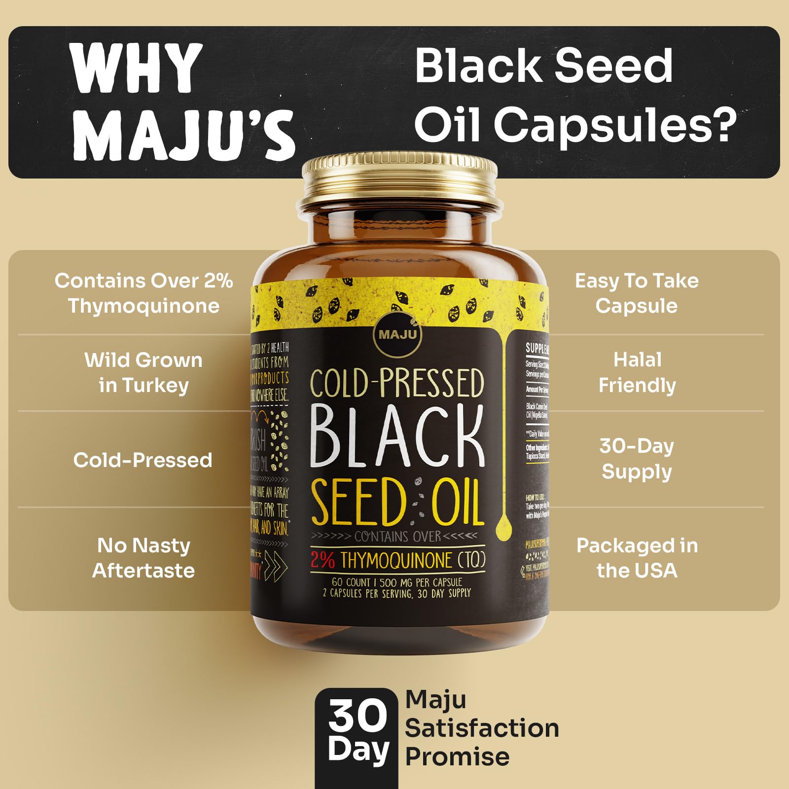 Maju Superfoods open bottle closeup emphasizing packaging quality