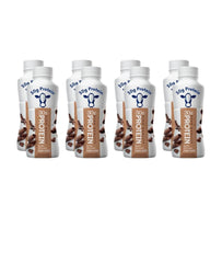 Majuu Connect chocolate shake label highlighting 150 calories and 2g sugar
