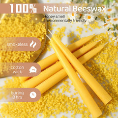 MAKALONE beeswax taper natural color adds a cozy mood to any room.