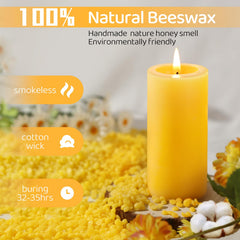 MAKALONE pure beeswax candle with natural yellow hue for cozy ambiance