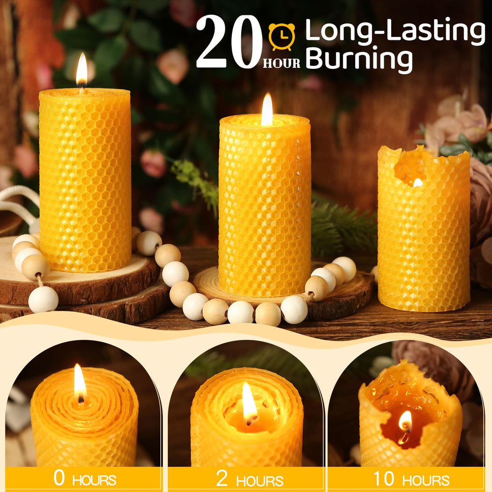MAKALONE unscented beeswax candle showcasing natural color for serene decor.