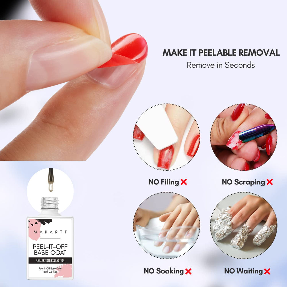 Makartt bottle beside nail art demonstrates versatile manicure options.