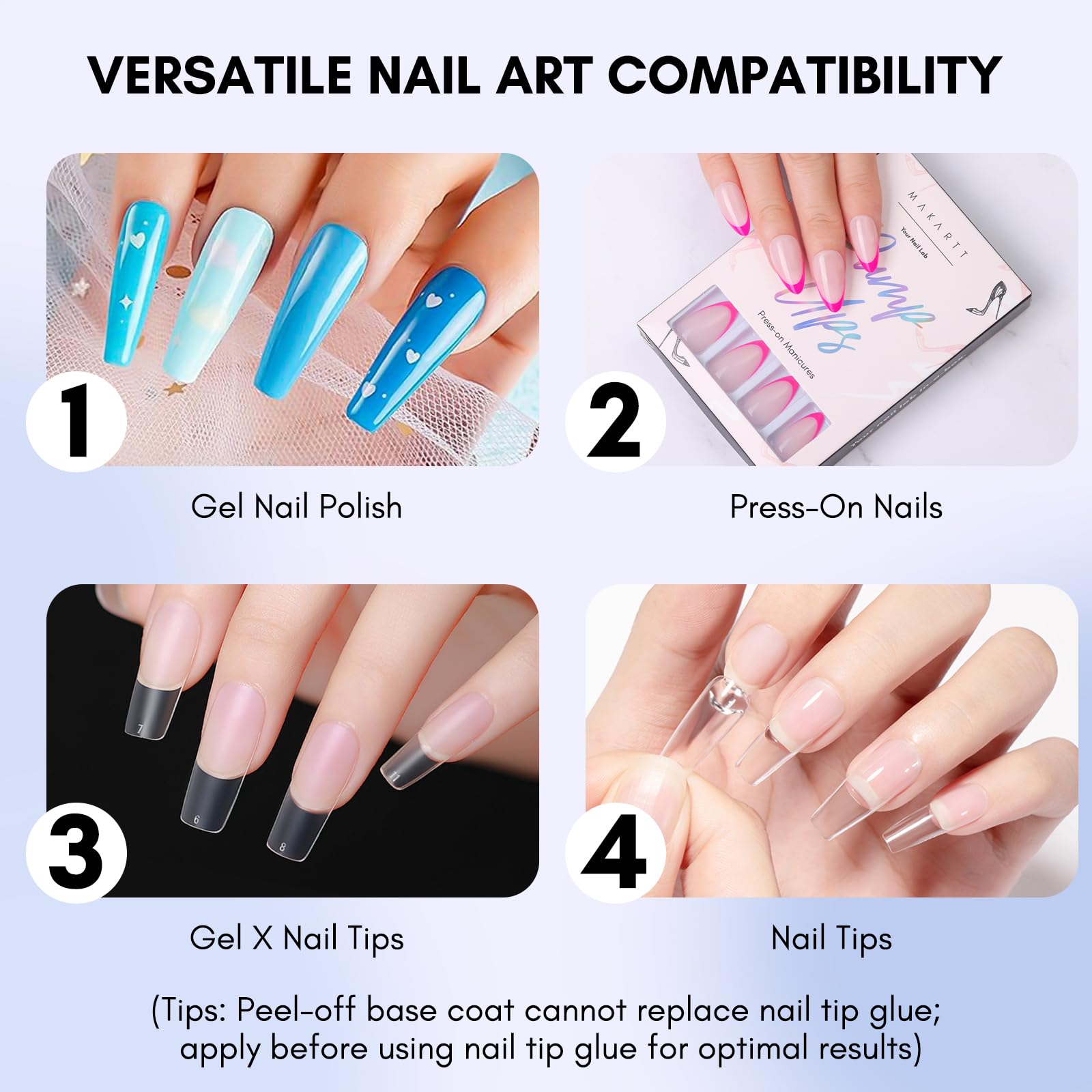 Makartt Gel Base Coat application under swatch demonstrates smooth layer before polish.