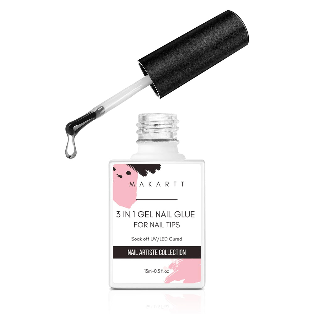 Makartt gel nail glue bottle close-up showing strong bond potential