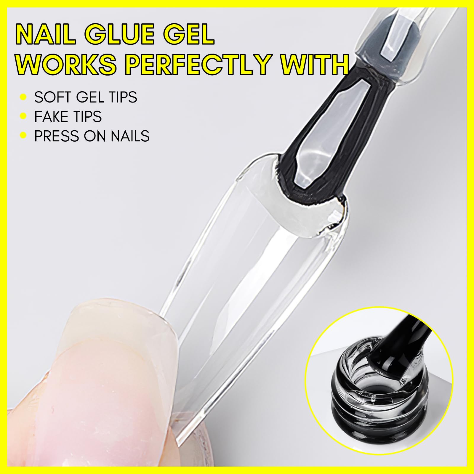 Makartt gel nail glue brush close-up for precise application