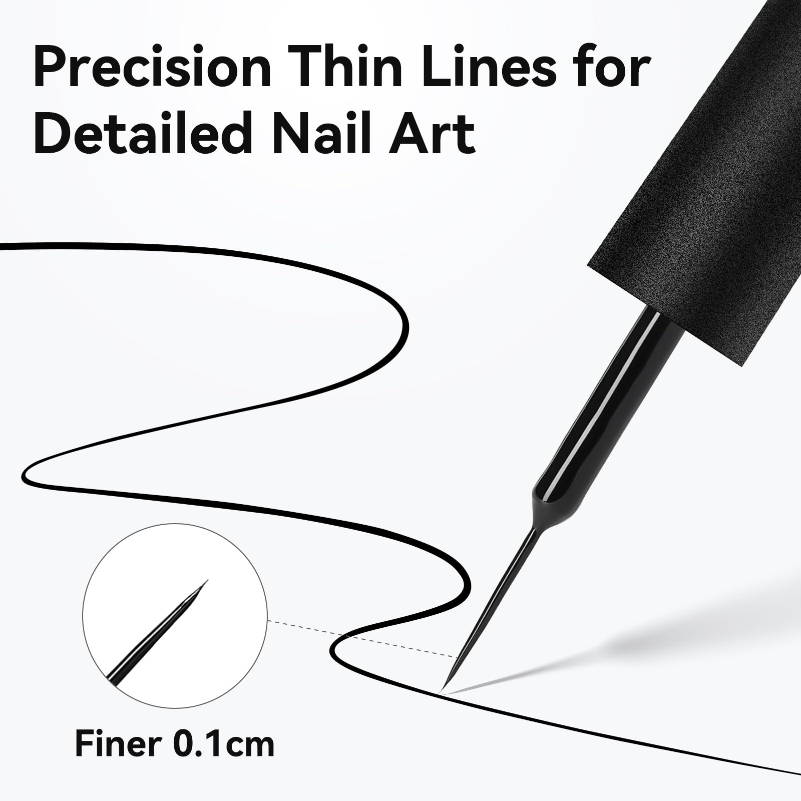 White liner close-up showing fine brush for sharp detailing