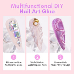 Makartt glue cures under UV/LED for secure rhinestones.