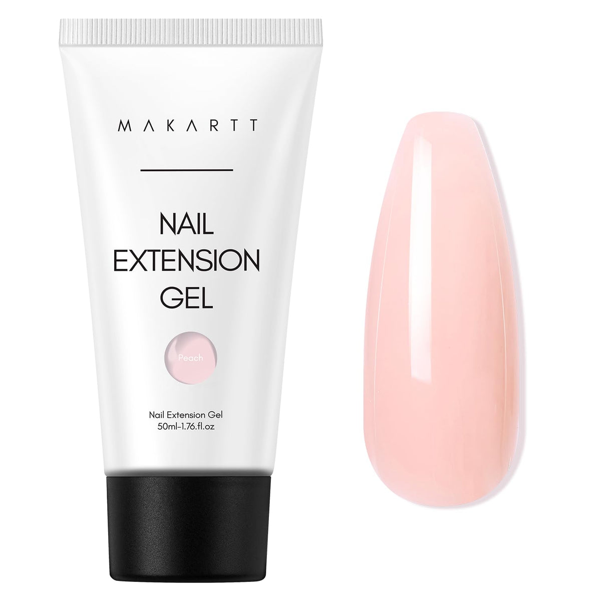 Makartt HEMA-Free poly nail gel peach bottle for long-lasting extensions.