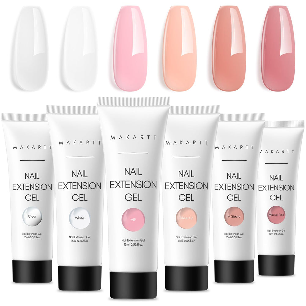 Makartt Hema-Free poly nail gel kit in clear shade for durable extensions