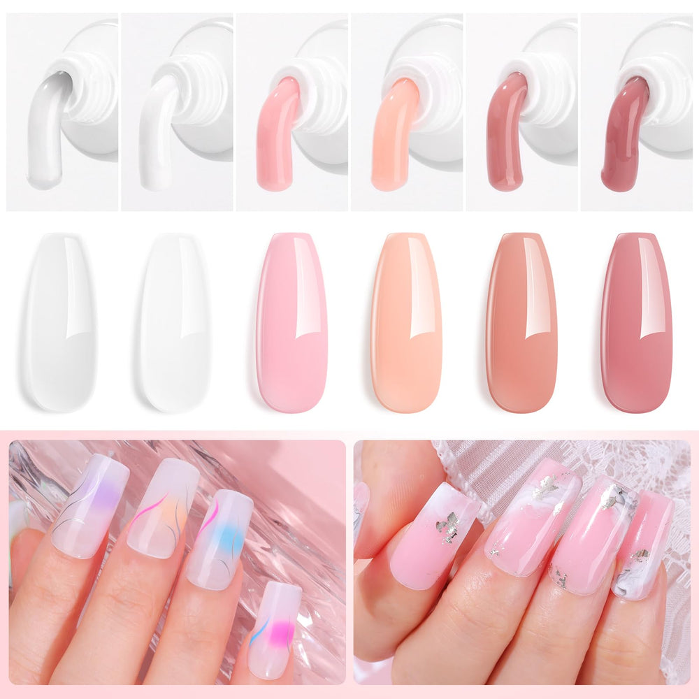 Makartt Hema-Free poly nail gel kit in white shade for a clean manicure