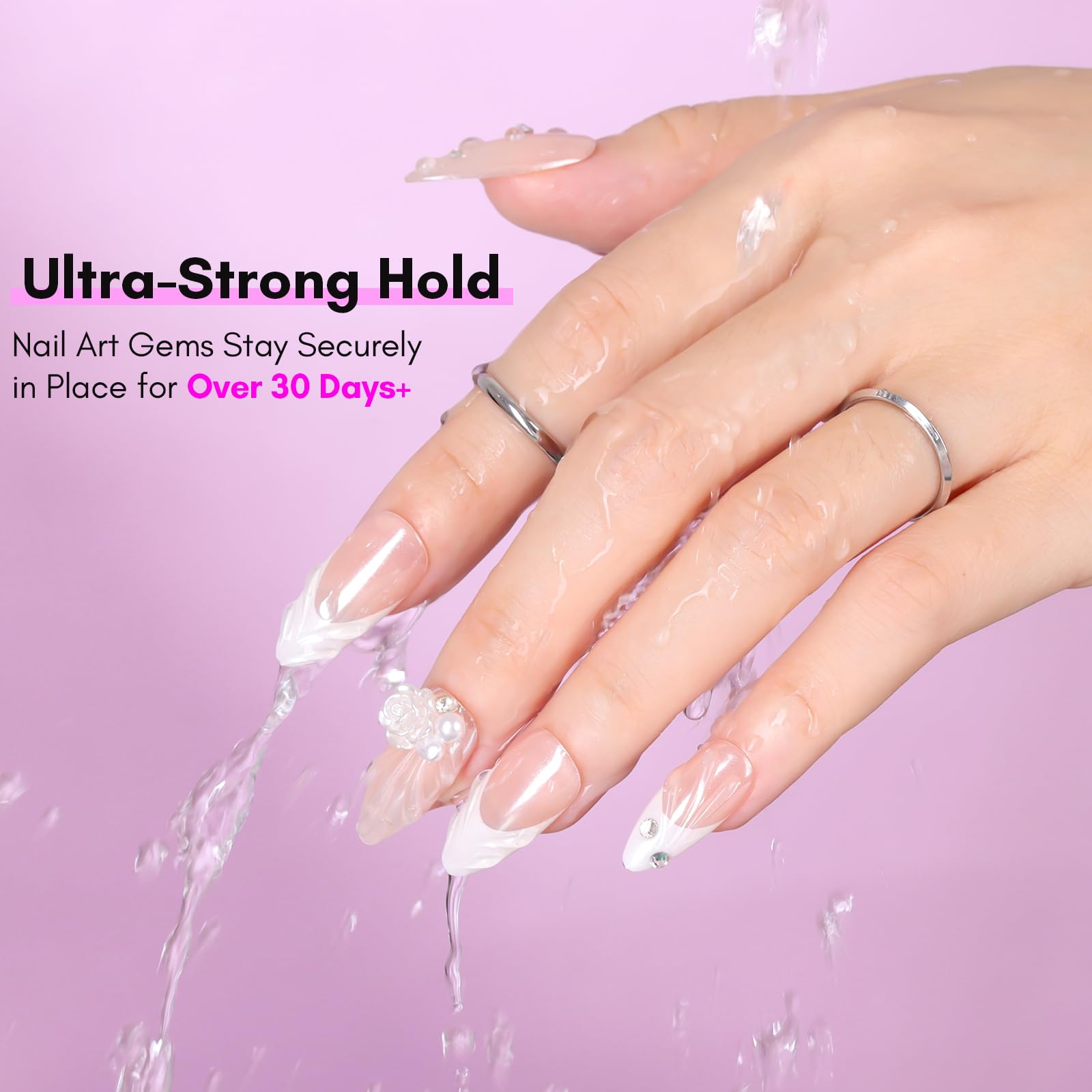 Makartt nail-art brush-pen enables clean, controlled glue application.