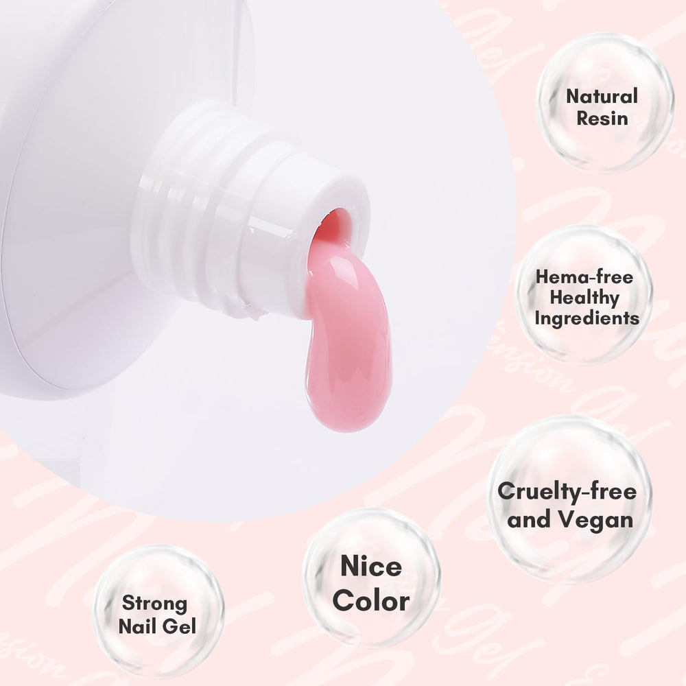 Makartt nail extension creation in daisy pink for strong, natural-looking nails.