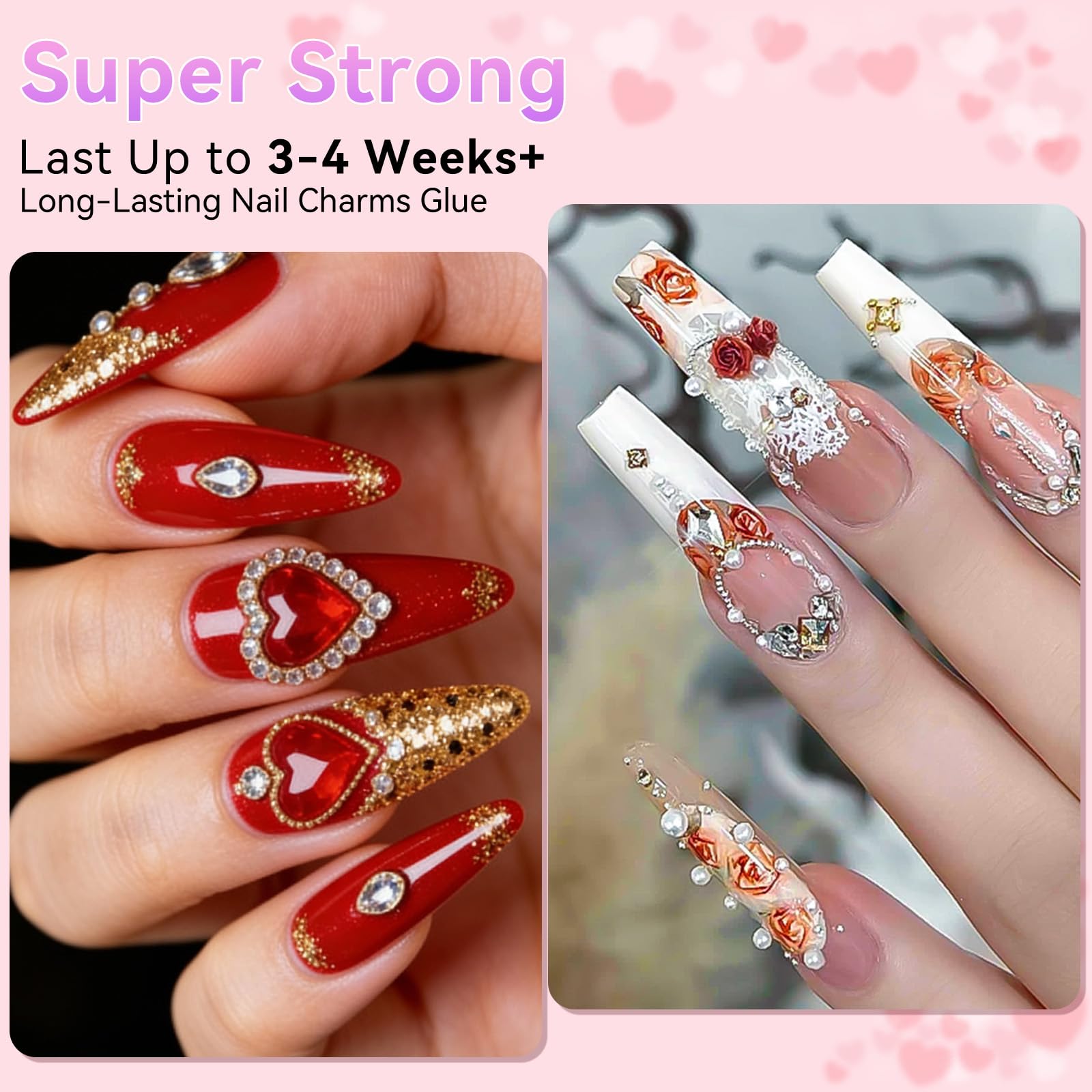 Makartt nail glue with precision applicator tip for clean gem placement.