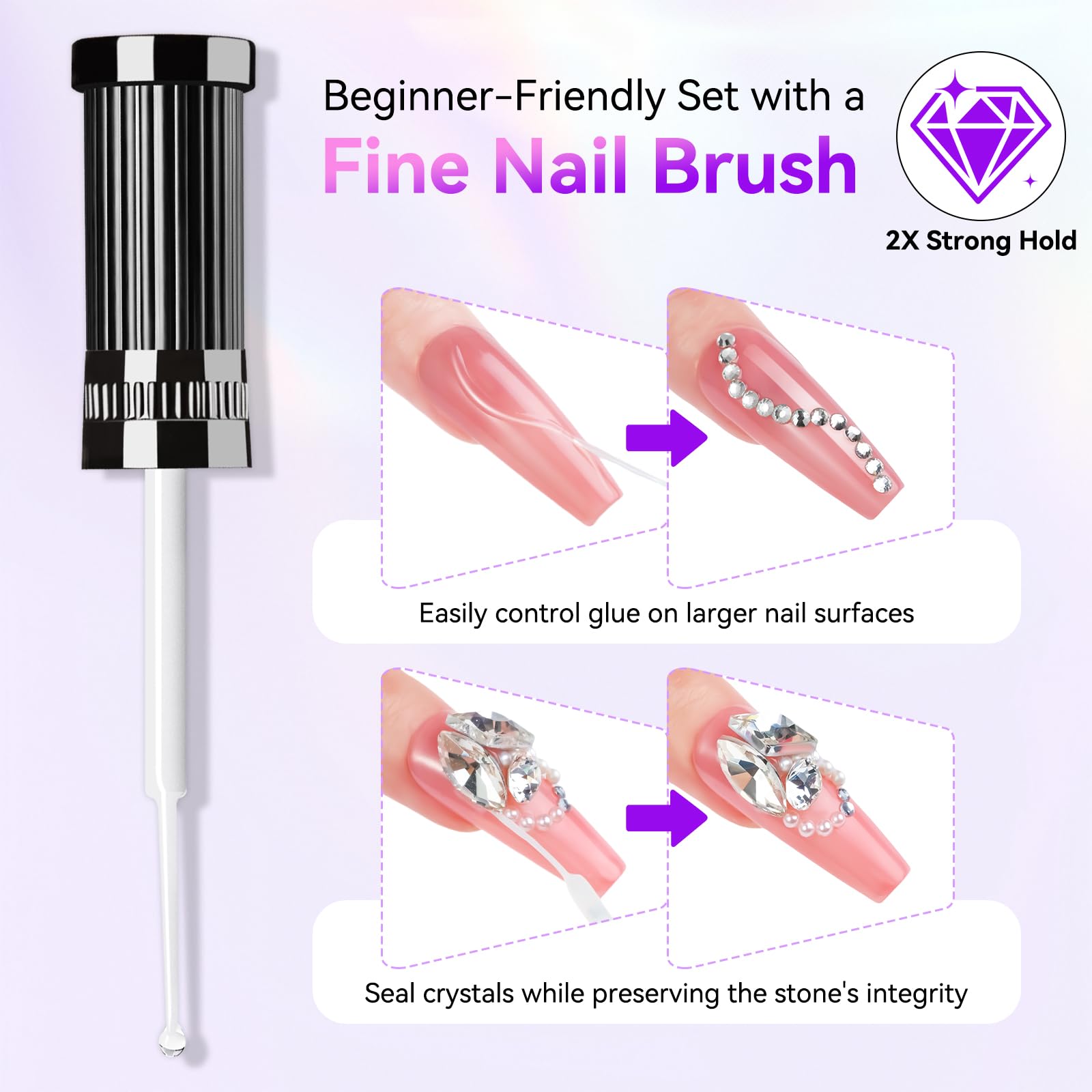 Makartt Nail Rhinestone Glue Gel provides strong adhesion for lasting nail art.