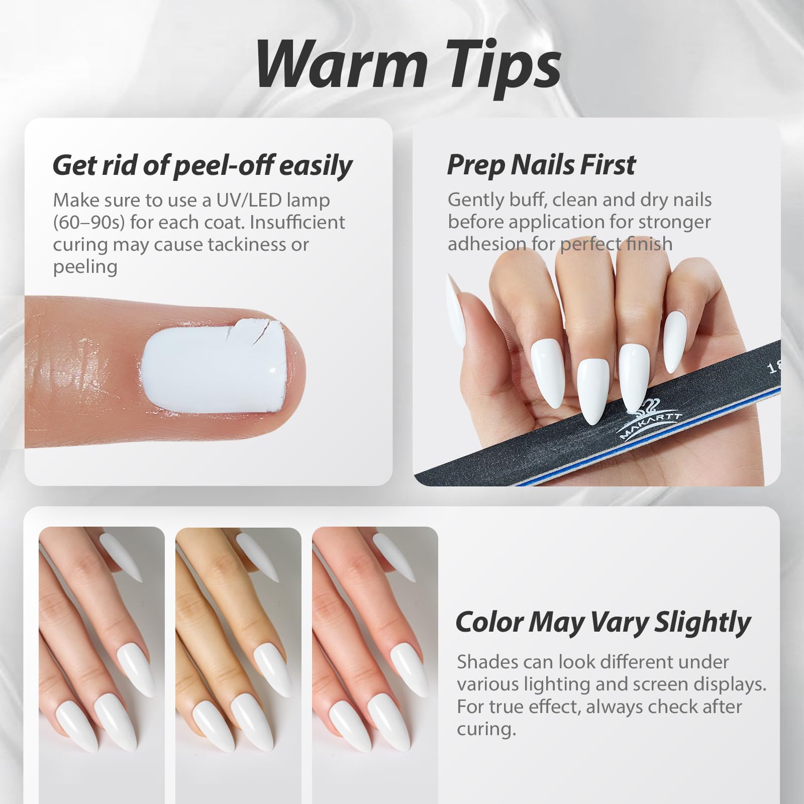 Makartt One N'Done supports quick nail-art sessions with crisp white color.
