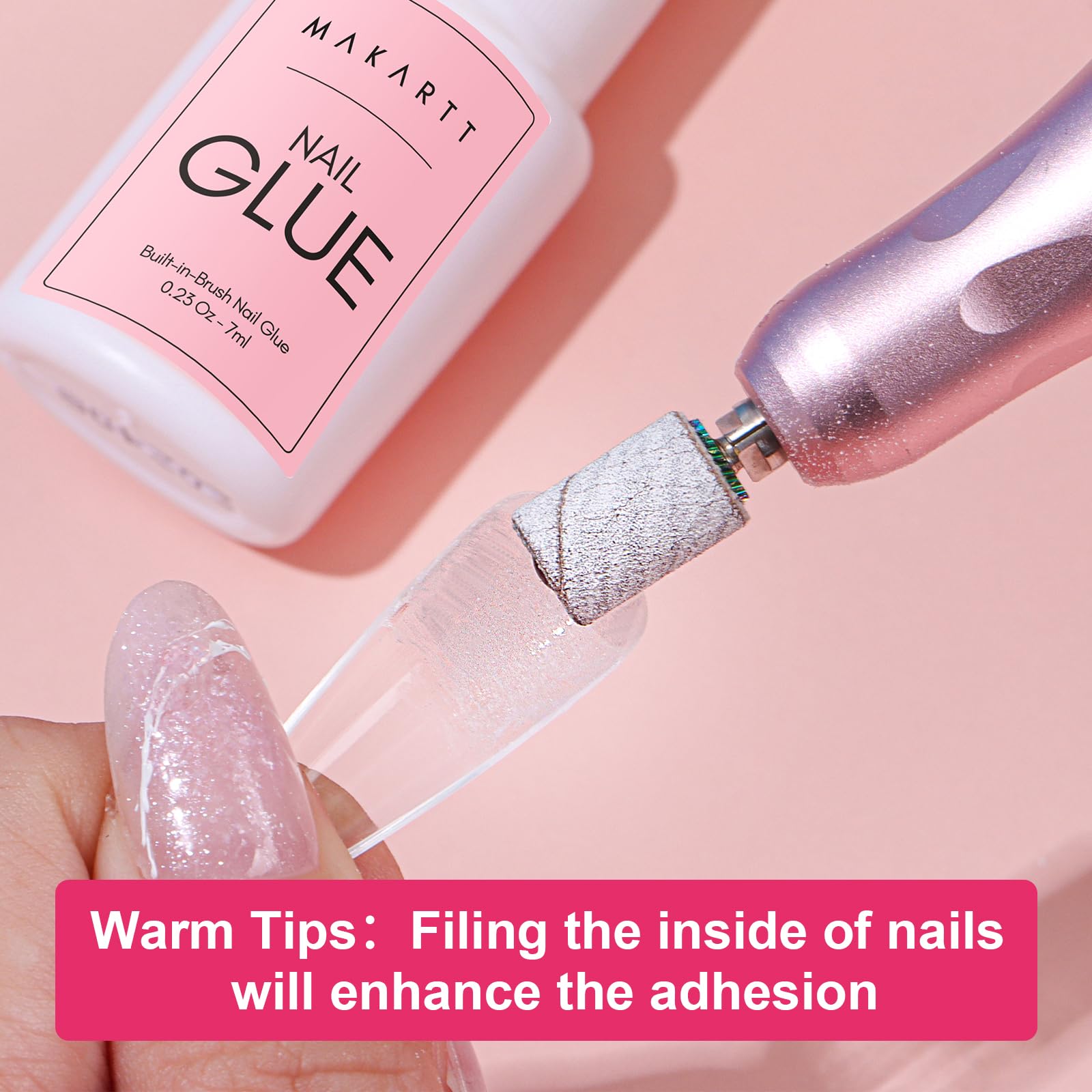 Makartt Quick Nail Glue repairs small breaks and decor attachment.