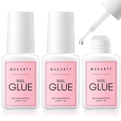 Makartt super strong nail glue bottle for secure acrylic tips in seconds.