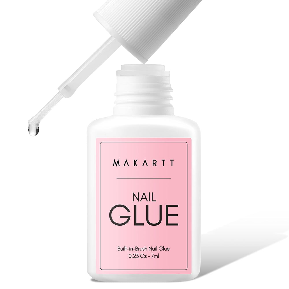 Makartt nail glue brush-on application for precise, mess-free nails.
