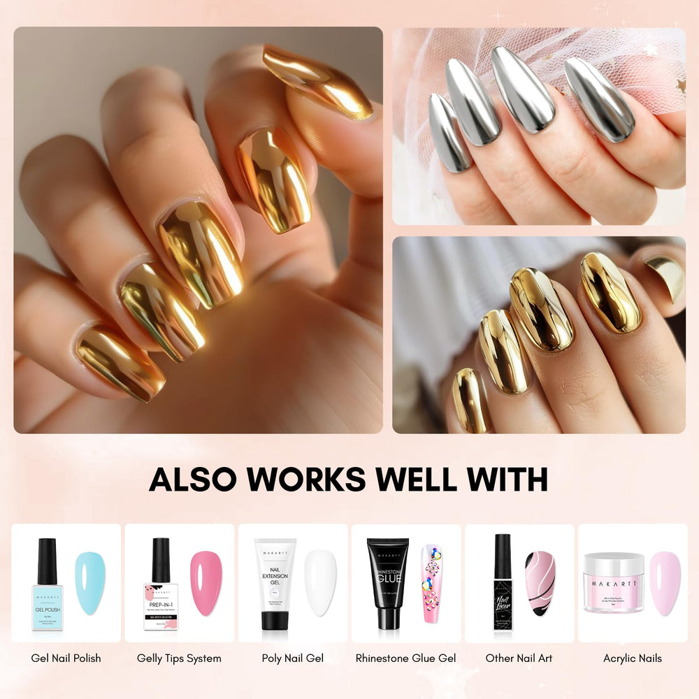 Makartt UV/LED compatible top coat for quick cure in salon or home.