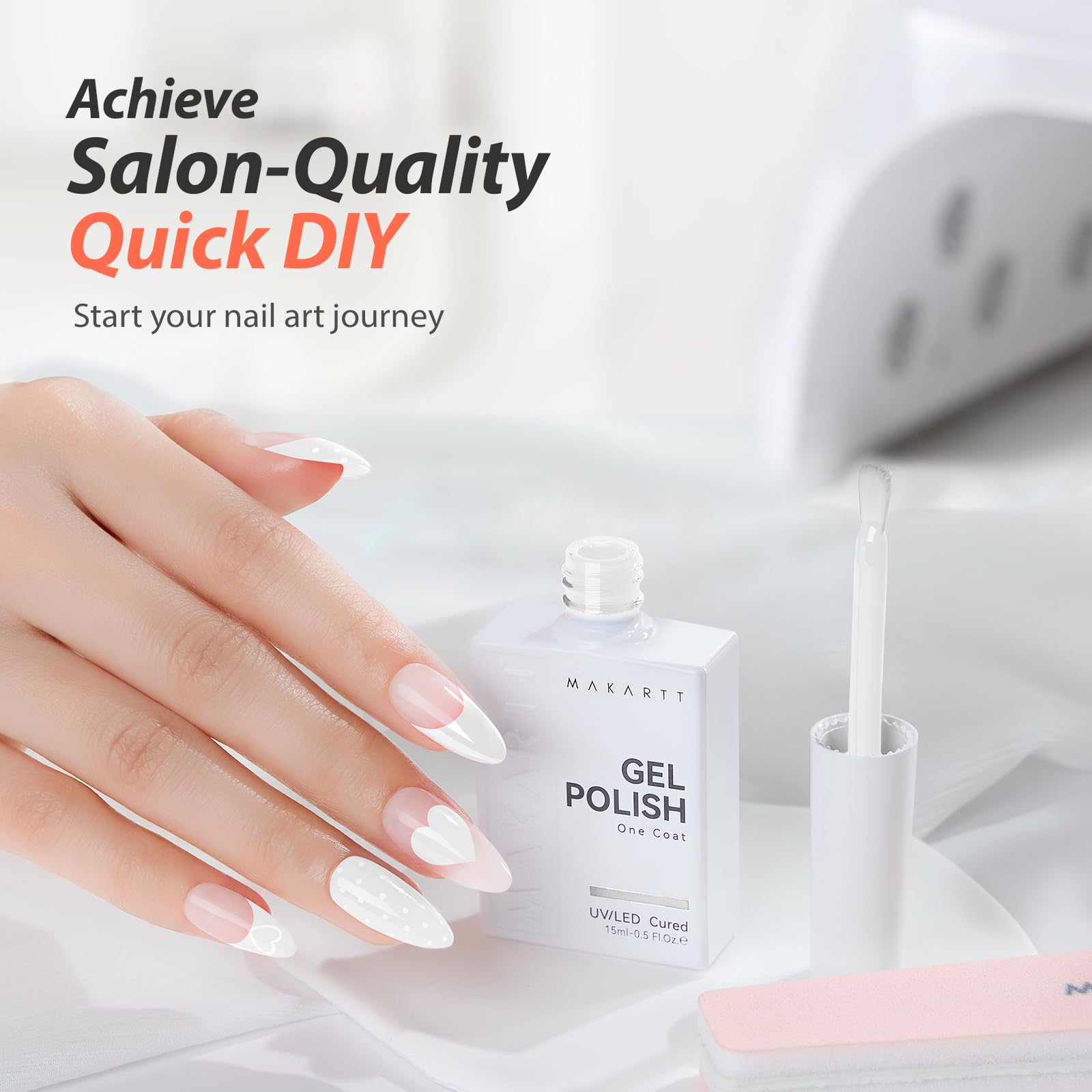 Makartt One N'Done creates a high-gloss ceramic shine after cure.