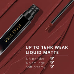 MAKI YIKA matte liquid lipstick finish feels weightless and smooth