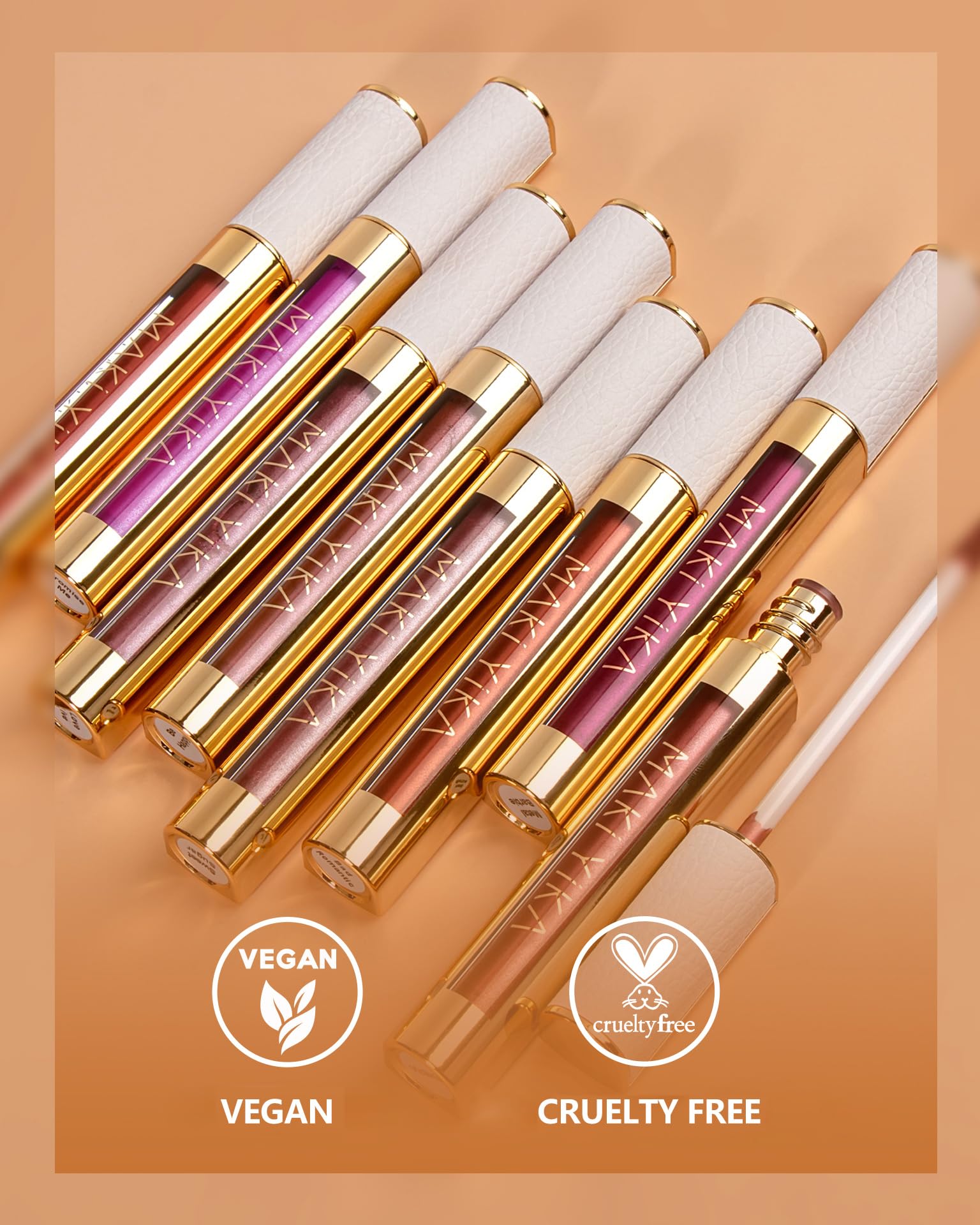MAKI YIKA lipstick on lips shows pearlescent shimmer and kiss-proof finish.