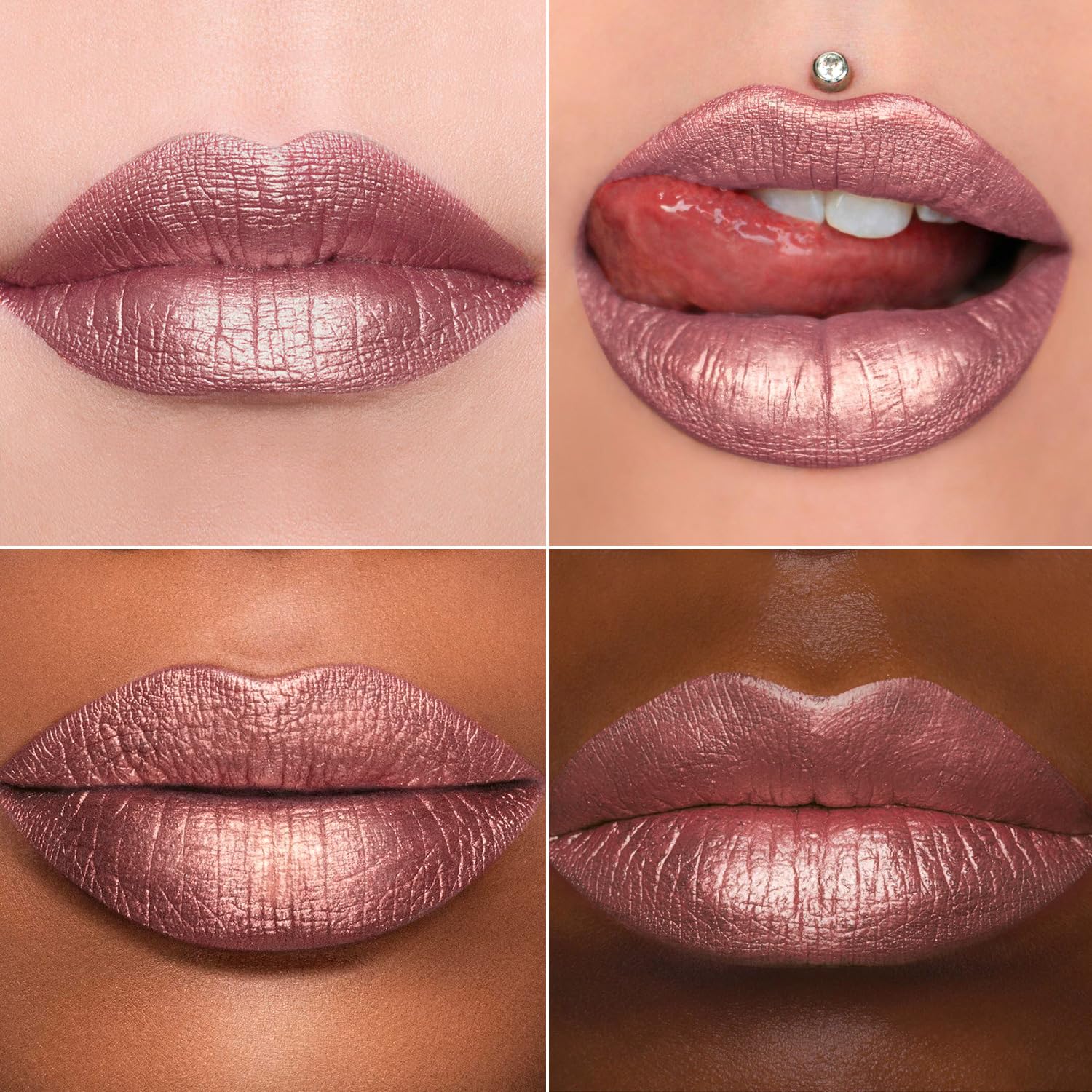 Close-up swatch of MAKI YIKA lipstick reveals rich pigment and subtle shimmer.