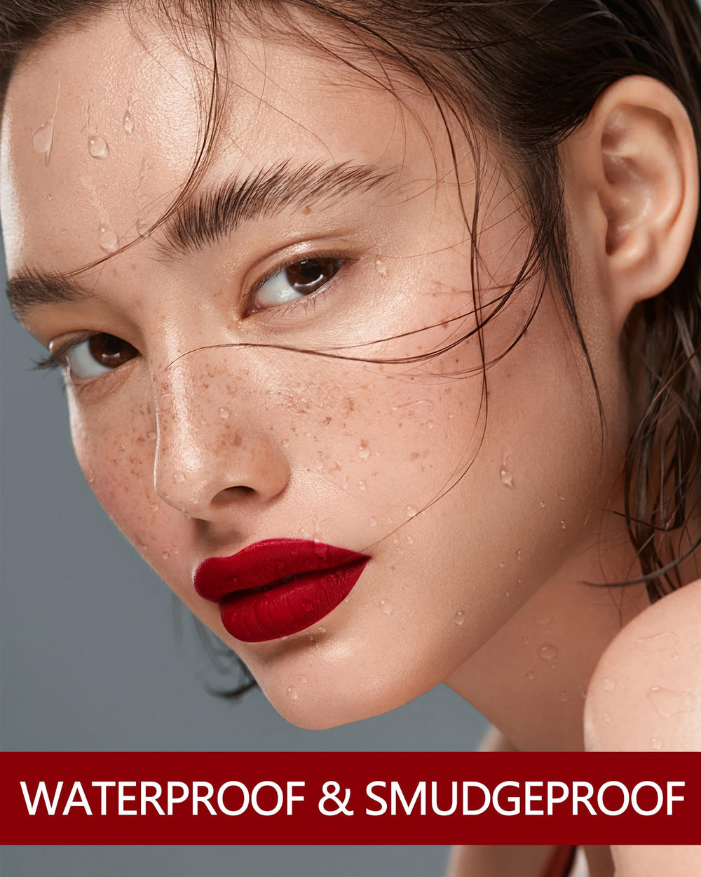 MAKI YIKA Red Lipstick transfer-proof test during dining and sipping