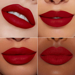 MAKI YIKA Red Lipstick wand application shows smooth glide and precise coverage