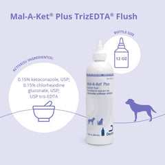 Mal-A-Ket Plus TrizEDTA Flush being applied to a pet's ear