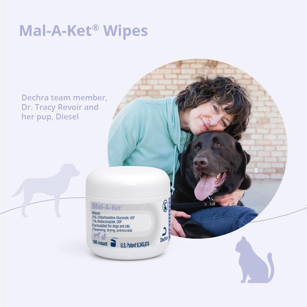 Mal-A-Ket Wipes texture closeup, moistened cloth for effective cleansing