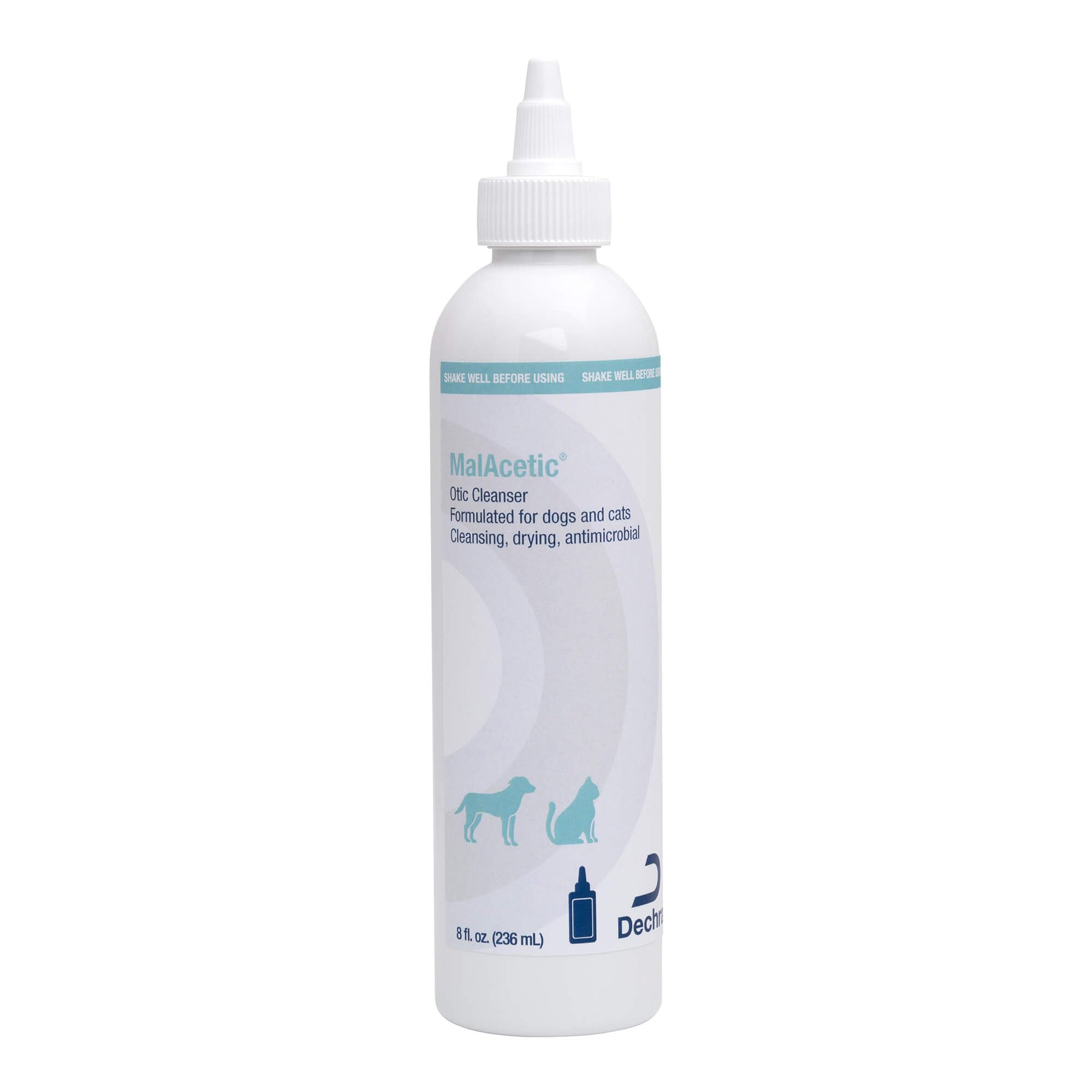 MalAcetic Otic Cleanser bottle front view for easy home ear care