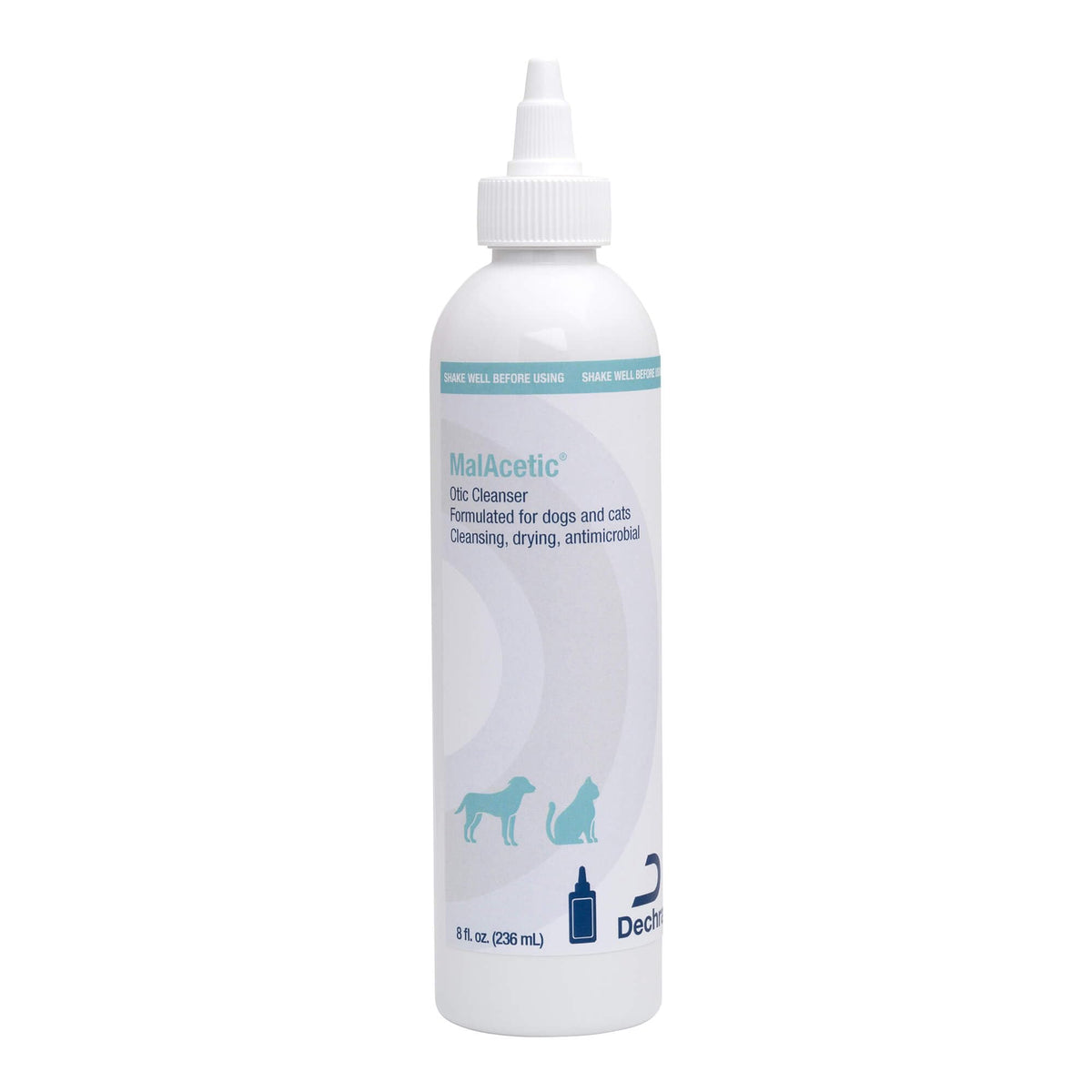 MalAcetic Otic Cleanser bottle front view for easy home ear care