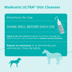 MalAcetic Ultra horse ear cleanser pump bottle ready for grooming.