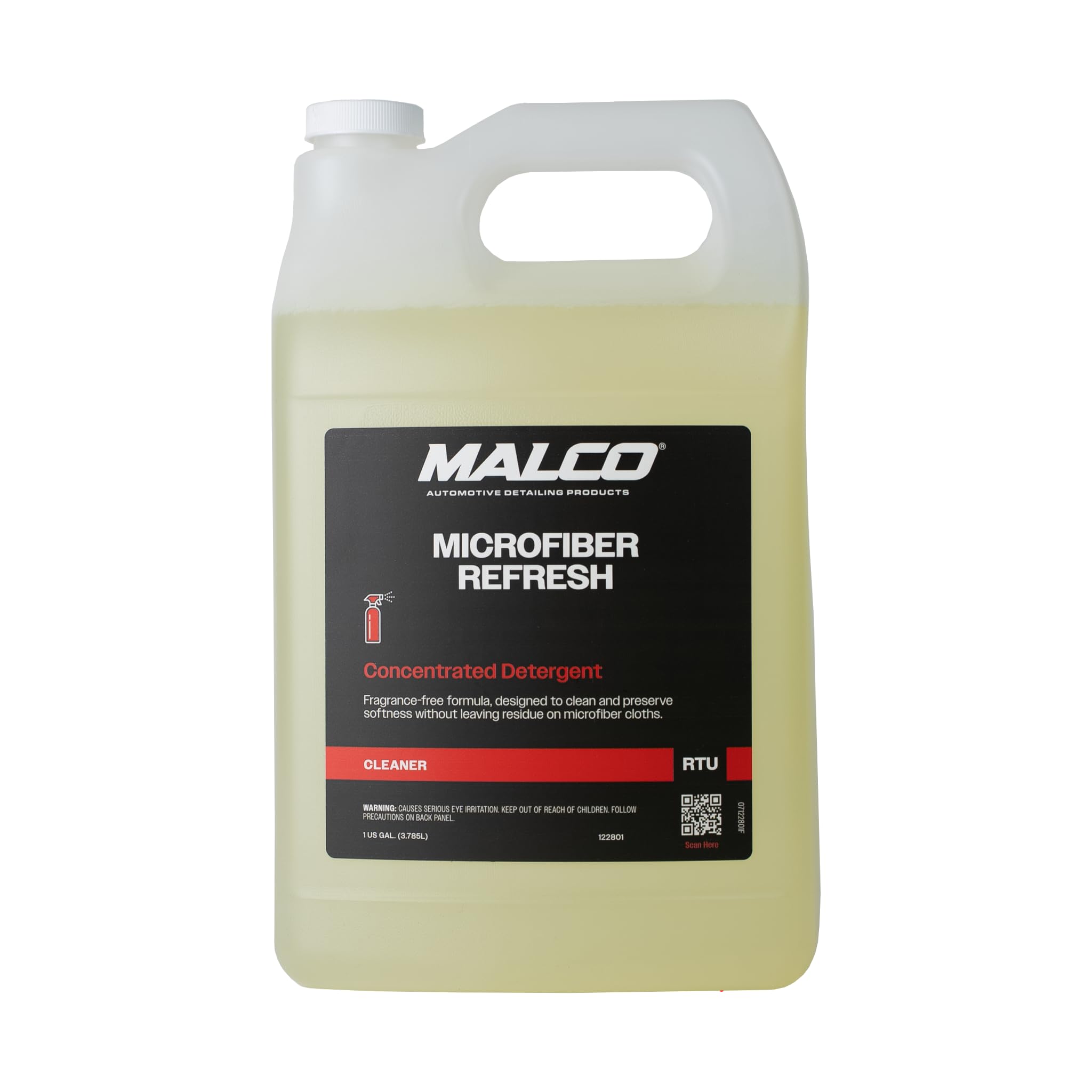 Malco Microfiber Refresh Detergent bottle restores towel softness and absorbency.